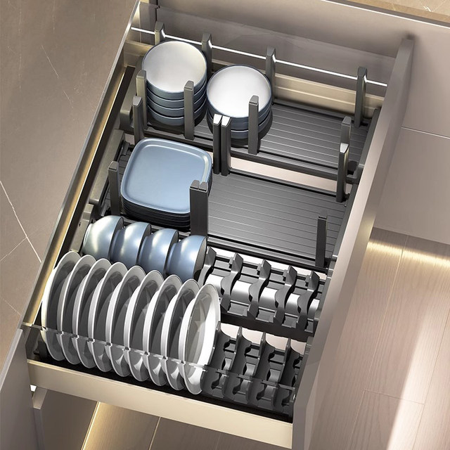 Swiss Joico Kitchen Dish Storage Rack, Dish Drawer Divider, Built-In Dish Rack, Cabinet Storage Rack