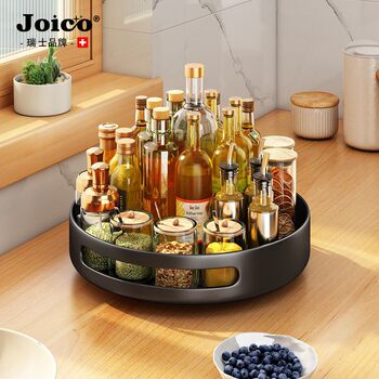 Swiss Joico Kitchen Rotatable Spice Rack Condiment Corner Oil Salt Sauce Vinegar Multifunctional Storage