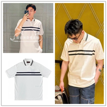 French direct mail Gucci Gucci summer mens letter logo striped T-shirt short-sleeved polo shirt top