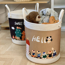 Nordic style cartoon animation childrens barrel-shaped storage bucket casual clothes storage basket youth dormitory dirty clothes bucket