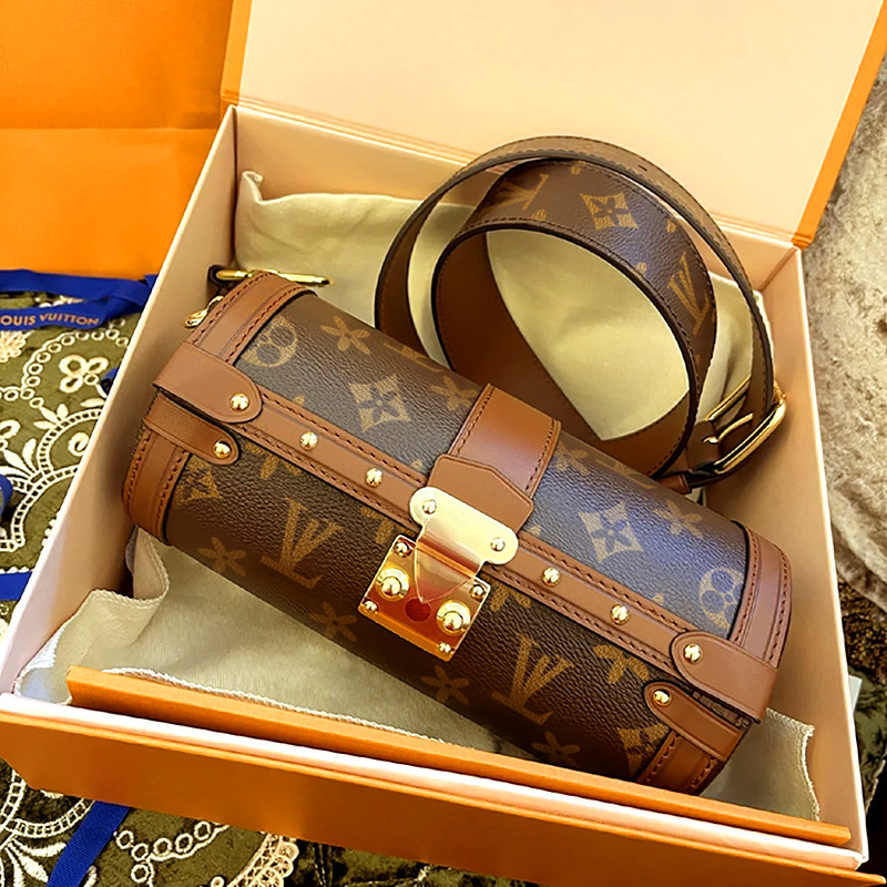 Hong Kong 2024 new women's bag genuine leather old flower chain bag Babyron bucket single shoulder slanted satchel-Taobao