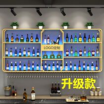 Wall-mounted bar wine cabinet bar wine rack industrial wall restaurant rack wall-mounted iron wine display rack