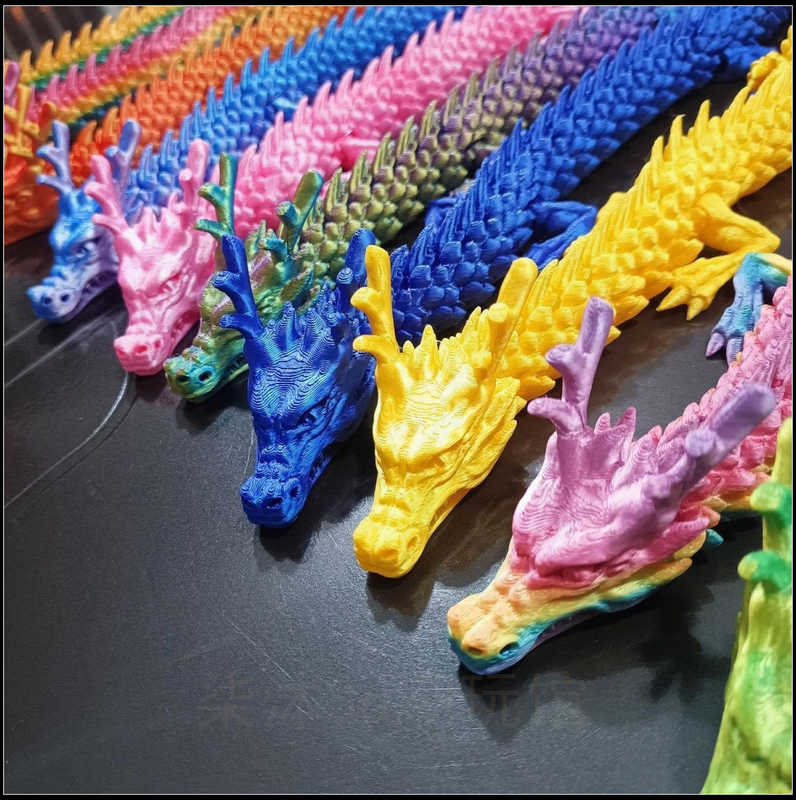 3D Printed Chinese Dragon Wholesale Stall Children's Toys with Movable Joints Creative Ornaments Car Decoration Creative Figurines