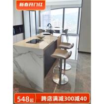 Light luxury bar chair simple and modern stainless steel lift bar chair Nordic home island table front desk high bar stool