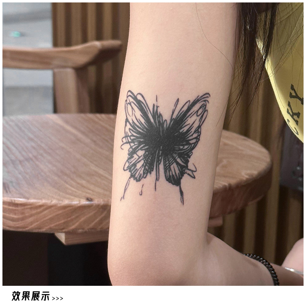 夏日必备！太阳蝴蝶手臂大腿纹身贴纸，持久防水不反光✨_化妆_淘宝美妆网, image size:1000x1000