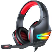 Lexiang J6 gaming headset head-mounted RGB light-emitting computer wire-controlled headset Xbox game console headset