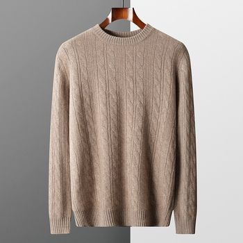 Men's thick round neck newbie cashmere sweater winter pullover inner knitted base z sweater warm