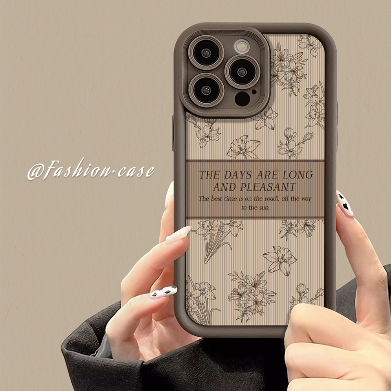 Suitable for Apple 15Promax Mobile Phone Case New iPhone 14 High-End 13Pro Full Screen Flower 12 Silicone 11 All-Inclusive 8Plus European and American 7 Trendy X Men and Women XS Protection 16 Sets Max Retro