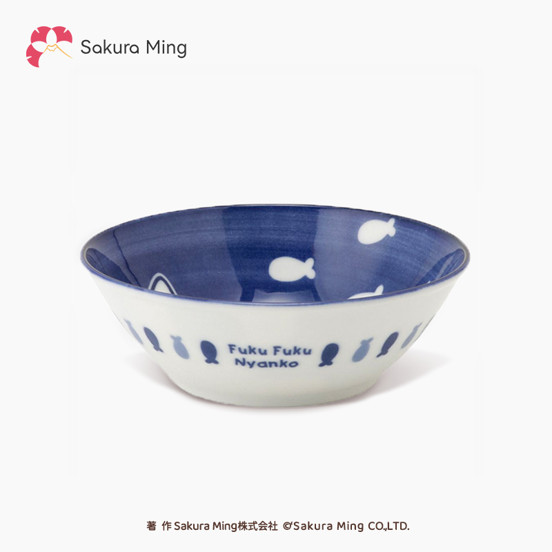 Ip Collaboration Hapins Japanese Retro Conical Bowl Ceramic Bowl for Home Use Cute Hand-Painted Cat Rice Bowl Eating Bowl