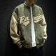 Men'sJacket ຍີ່ຫໍ້ແຟຊັ່ນຍີ່ປຸ່ນ embroidered American baseball jacket plus velvet jacket loose American jacket for men