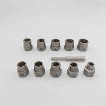 11-piece set of nut extractors 1 2 square hole extractors