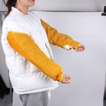 Hersteel Buffalo Leather Electro-Welded Sleeve Labor Protection Protective Sleeve Electric Welded Fireproof Flower Heat Insulation Sleeve electric welding armguard yellow