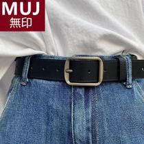 Muji MUJ Japanese pin buckle belt mens trendy ins Korean style jeans belt young people simple men and women with straight hair