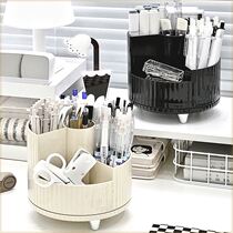 Acrylic desktop pen holder compartment Multifunctional 360 Degrees Rotary Pen Barrel Rack Office Desk Stationery Containing box