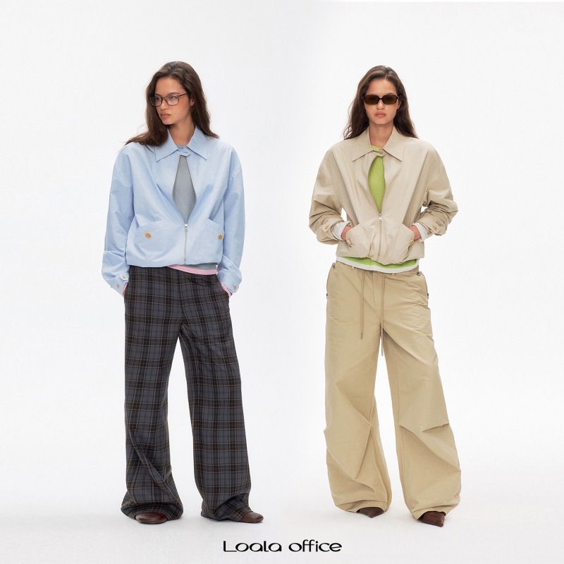 Loala Office Lapel Collar Rayon Textured Casual Windproof Jacket