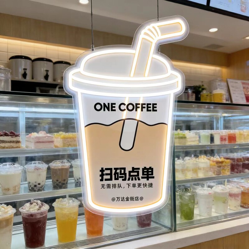 Scan the Qr Code to Place an Order, Scan the Qr Code for Payment, Qr Code Display Sign, Neon Light Ordering Sign, Acrylic Wall-Mounted Payment Code Sign