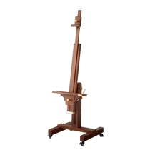 DJAR意式极简轻奢胡桃木色专业艺术家油画架实木支架落地式家用古典客厅室内复古平立两用画架画板美术生专用