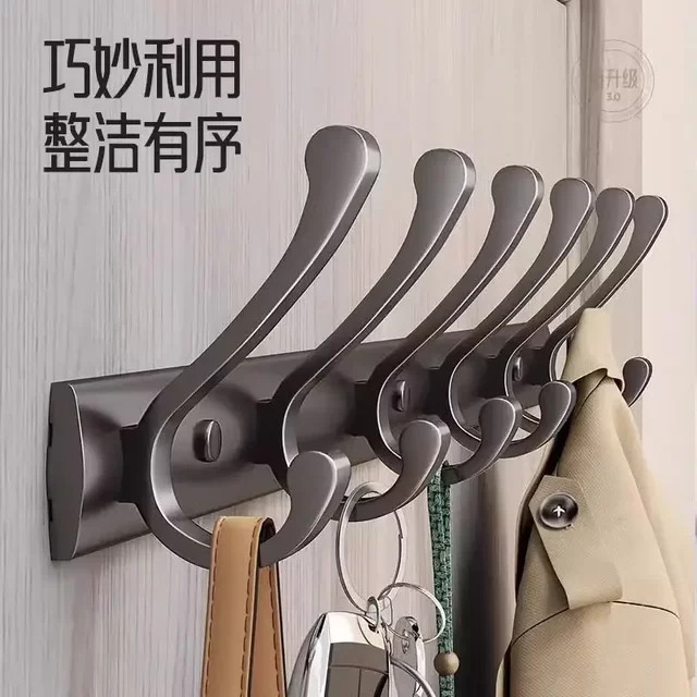 Wall-Mounted Hooks for Hanging Clothes, Entryway Shoe Cabinet Hooks, Bathroom High-Grade Aluminum Alloy Wall Hooks, Space Aluminum