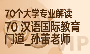 70大学专业解读：汉语国际教育（门道_孙蕾老师）-吾爱张雪峰