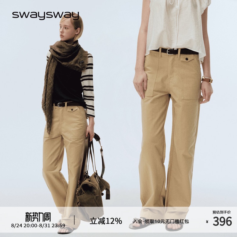 【Dong Life】Swaysway “Long Vacation” Washed Straight-Leg Wide-Leg Retro Workwear Casual Pants 【Dong Life】Swaysway “Long Vacation” Washed Straight-Leg Wide-Leg Retro Workwear Casual Pants