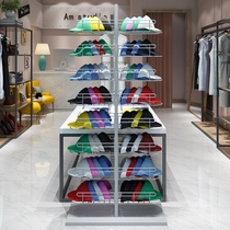 Double-sided iron hat rack hat holder floor-standing display rack multi-layer hat storage rack clothing store hat hanging rack