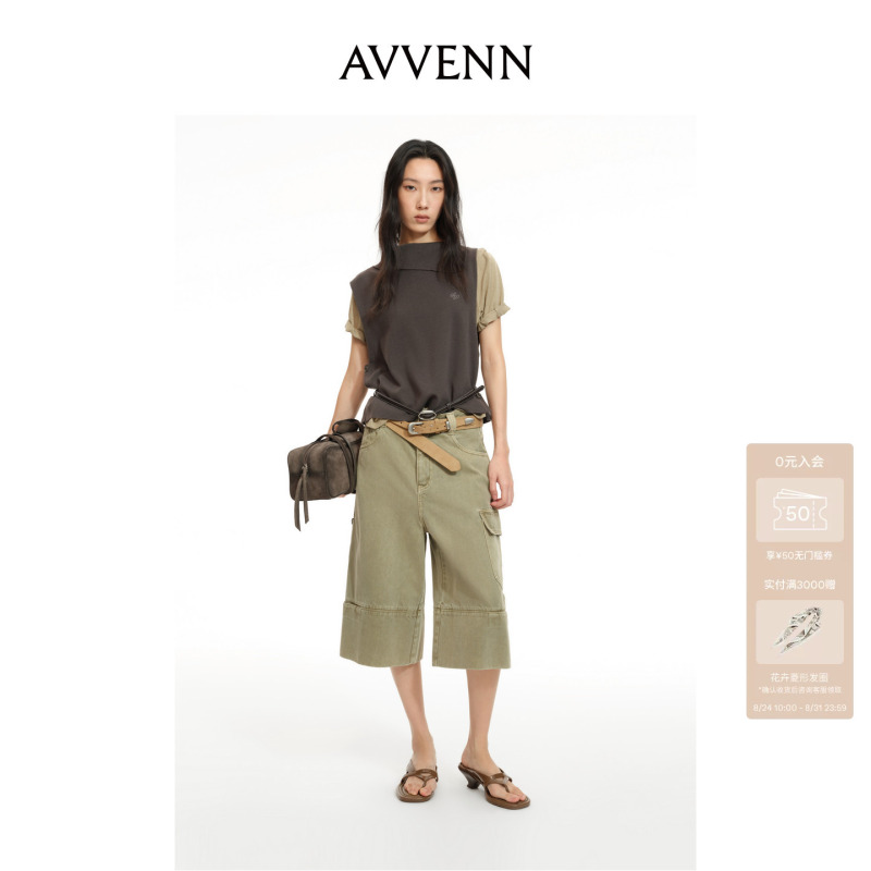 [New Product] Avvenn Asymmetrical Shoulder Design Real Two-Piece T-Shirt Sweater Ak70601679