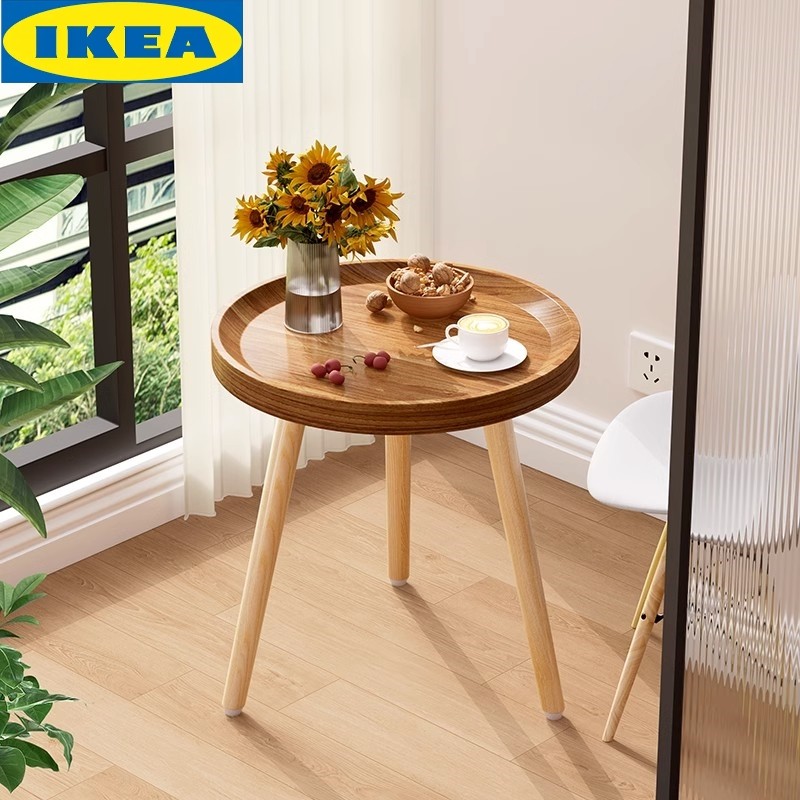 Ikea small round table tea table Easy Living room Home Floating Window Sofa Edge A Few Bedside Table Nets Red Mini Tea-Taobao