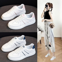 Genuine Leather Training Shoes Womens Shoes 2024 New Lightweight Breathable Popular White Shoes Womens Versatile Casual Sports Shoes