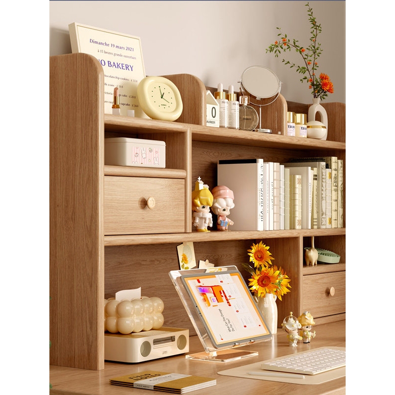 Suitable for Home Use, Solid Wood Desktop Bookshelf, Storage Rack, Student Desk, Textbook Storage Rack, Bay Window Writing Desk Storage Rack