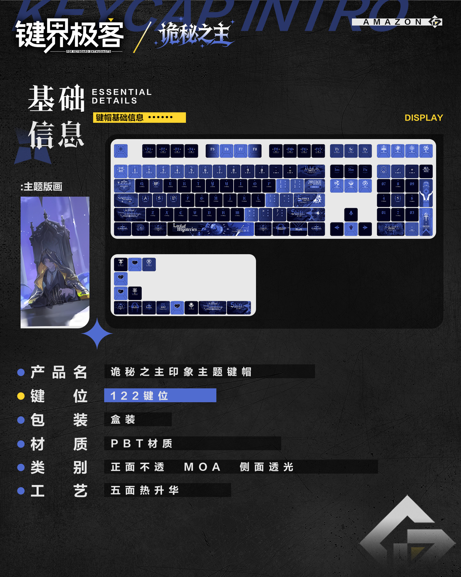 Lord of the Mysteries tarot club fan-made keycap set detail image 06