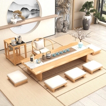 Solid Wood Tea Table Day Style Living Room Tea Table And Chairs Combination Brief modern Zen Floating Window Table Small House Tatami Short