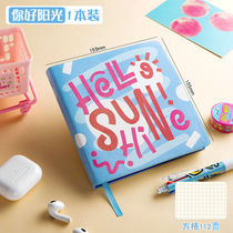 Grade 2 American graffiti square leather notebook with square pages inside notebook student high-value hand ledger