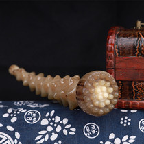 Xiangshiyuan natural white yak horn scraping massage lotus large sea cucumber lotus face brush massager meridian opening stick