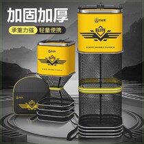 Thickened rubberized square fish protection net for wild fishing portable mini square anti-hanging quick-drying fishing protection bag