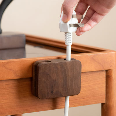 Power cord plug hook, no need for drilling, household kitchen rice cooker fixing, multi-functional appliance wire manager, magic tool wood