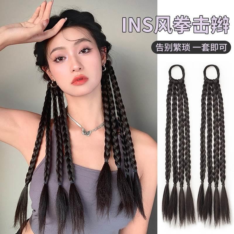 Wig Braids, Ponytail, Sweet and Cool Girl Style, Tie-Up Braided Hair, Boxing Braids, Wig, Internet Celebrity Highlights, Twist Braids Wig Braids, Ponytail, Sweet and Cool Girl Style, Tie-Up Braided Hair, Boxing Braids, Wig, Internet Celebrity Highlights, Twist Braids