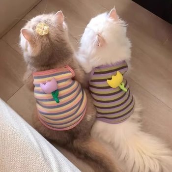 Cat clothes summer thin tulip vest