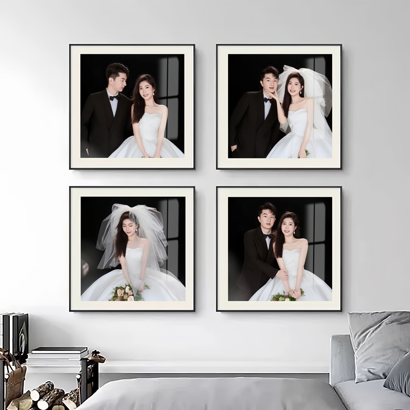 Wedding Photo Frame Wall Hanging Creative Combination, Photo Printing and Framing, Making Wedding Photos and Family Portraits