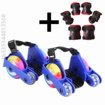 Childrens Wind Fire Rounds Burst Sneakers Light Wheels Skating PU Wheel Skating Shoes Four-wheel Shine Assisted Starry Air Wheel Slip Belt