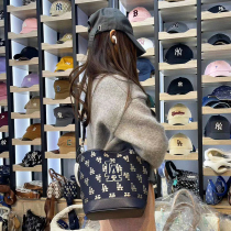 Clearance) Brand discount) Korean retro letter canvas bucket bag shoulder crossbody handheld tote bag pet bag