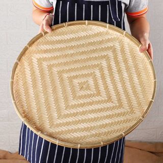 Handmade Bamboo Dumpling Tray, Dumpling-Making Tray, Tray for Placing Dumplings, Basket for Holding Wontons, Basket for Holding Bread, Sieve