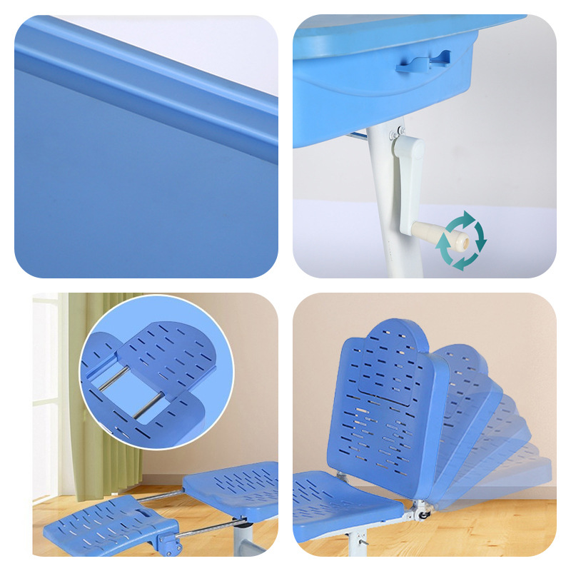 Student lunch break desks and chairs reclining children's study table school lift chair table and chair set wholesale study chair