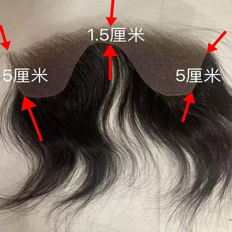 Men's Concave Invisible Realistic Wig with Hairline, Lace Front, Handmade Real Human Hair Bangs