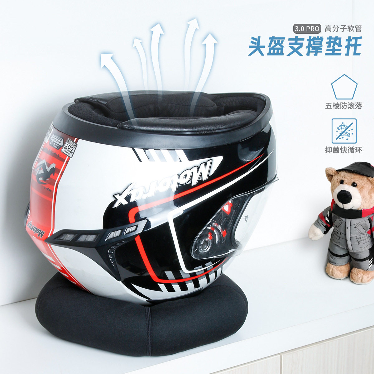 The motorcycle helmet pad support handy gadget is coming! cyclingplaid ...