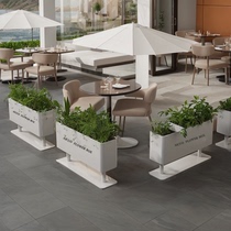 Outdoor iron flower box combination cafe milk tea shop bar entrance outdoor flower trough fence partition customization