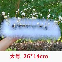 _2024 Newly upgraded car anti-slip mat high temperature resistant creative and cute car accessories with pearl feather mat for car use