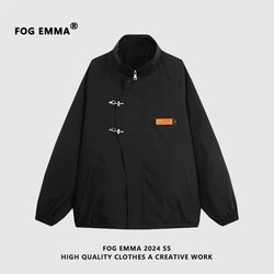 FOG EMMA ການອອກແບບໂລຫະເຮືອບິນ buckle waterproof men's spring loose jacket handsome jacket B