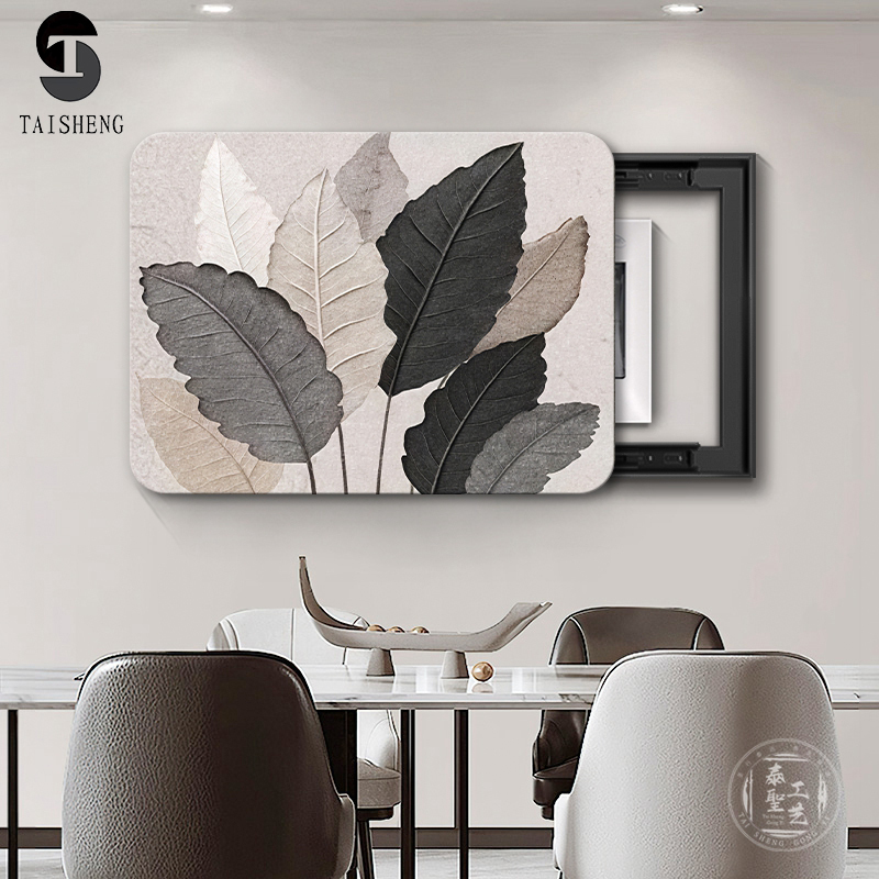 Home Big Leaf Large Meter Box Decorative Painting Modern Casual Sandstone Three-Dimensional Blocking Distribution Box Electric Meter Box Switch Hanging Painting Home Big Leaf Large Meter Box Decorative Painting Modern Casual Sandstone Three-Dimensional Blocking Distribution Box Electric Meter Box Switch Hanging Painting