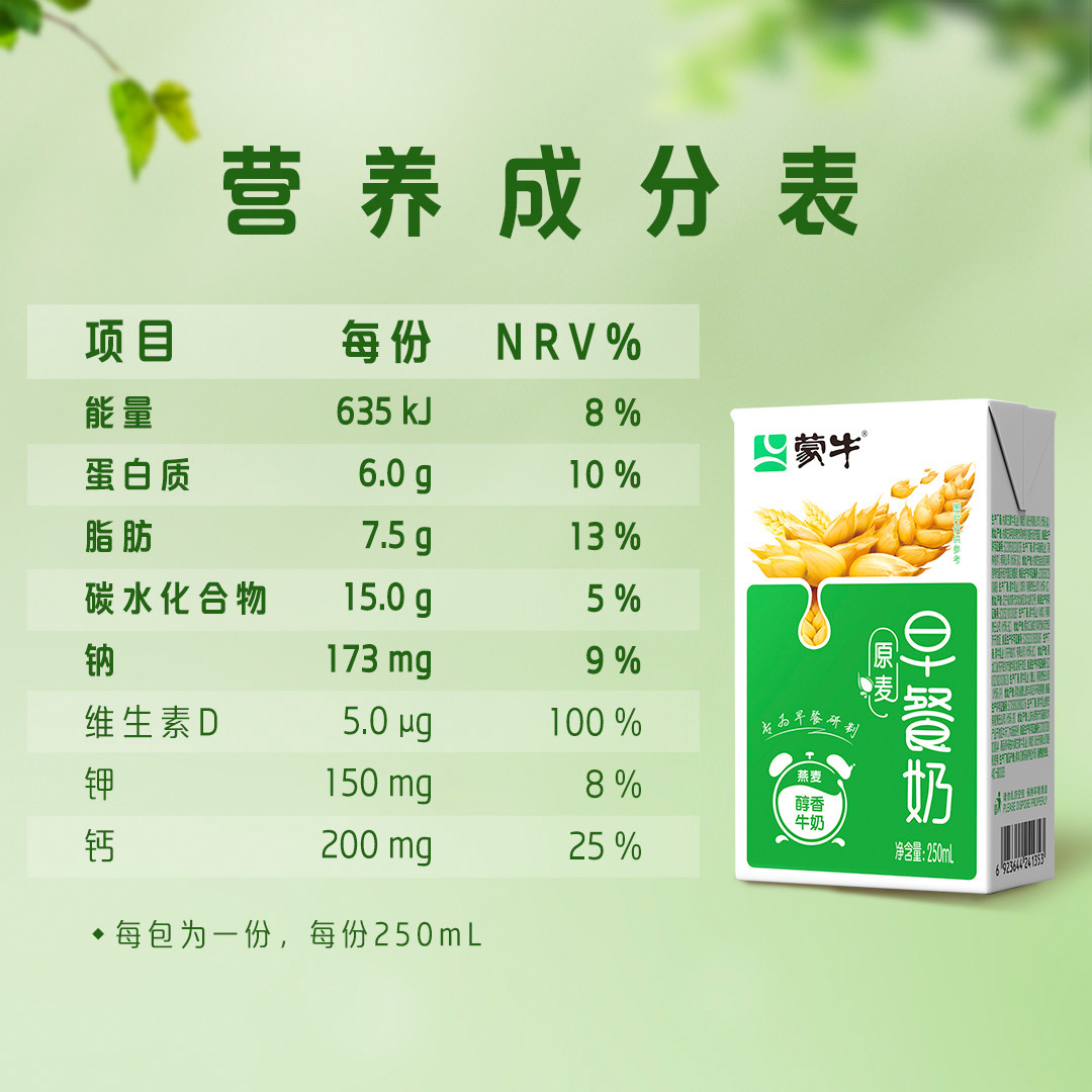 6月特惠蒙牛早餐奶核桃味，250ml*24包，开启活力新一天！