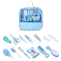 Baby portable cleaning and care supplies set nasal aspirator medicine feeder nail clippers water thermometer full set of multi-functions